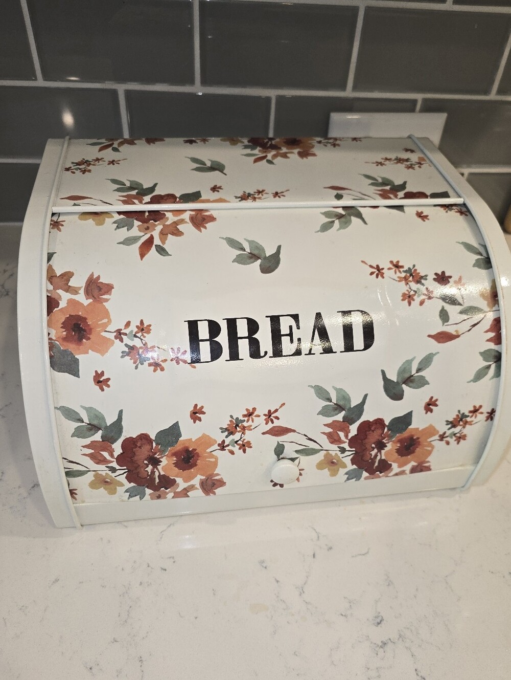 Metal Decor Bread Box Autumn Fall